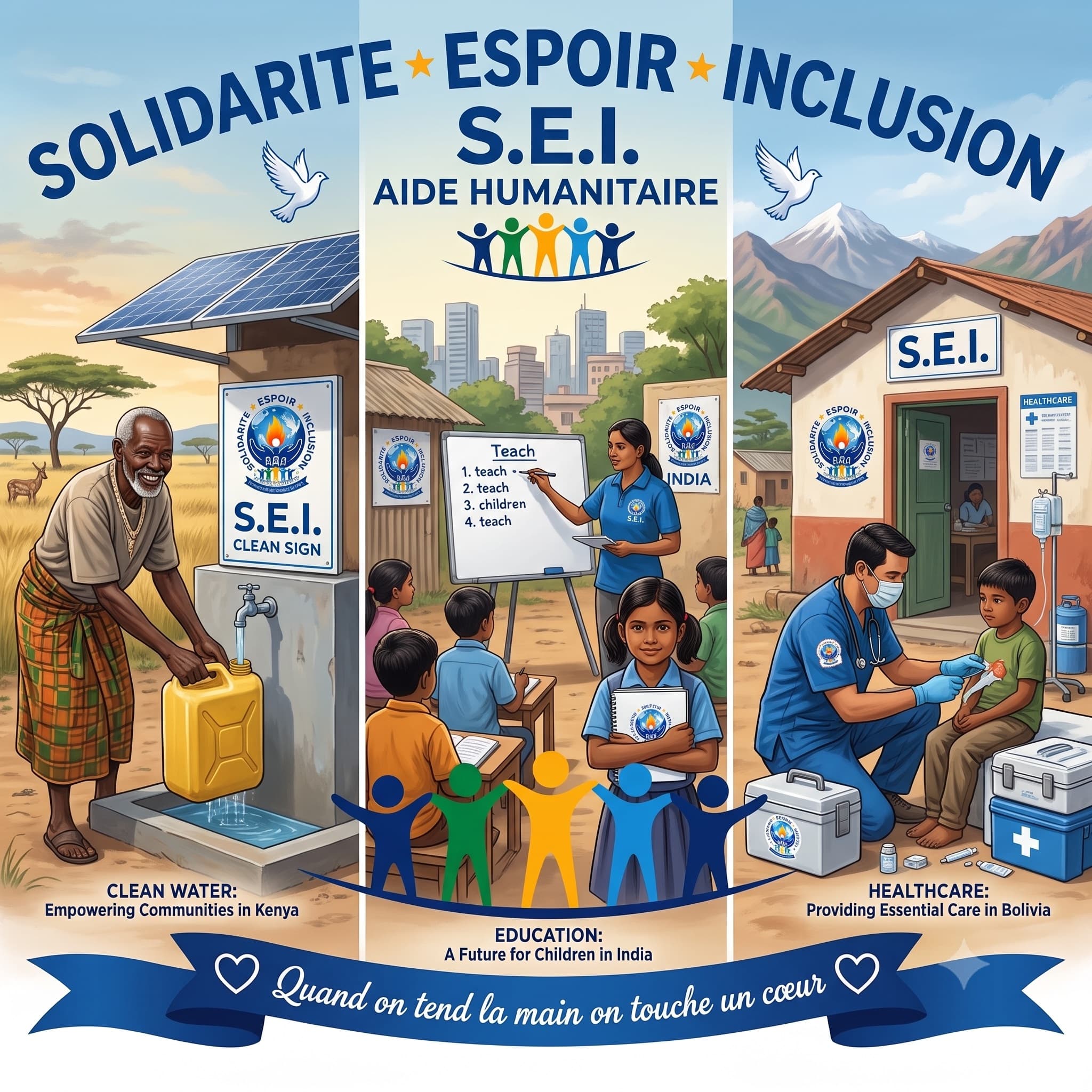 S.E.I projects around the world - clean water, education, healthcare